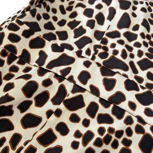 Vintage Y2K Talbots Silk Leopard Babydoll Top Mob Wife Glam Animal Print 12 - Picture 10 of 10